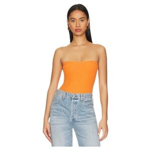NWT ALL THE WAYS Maiah Strapless Bodysuit in Orange